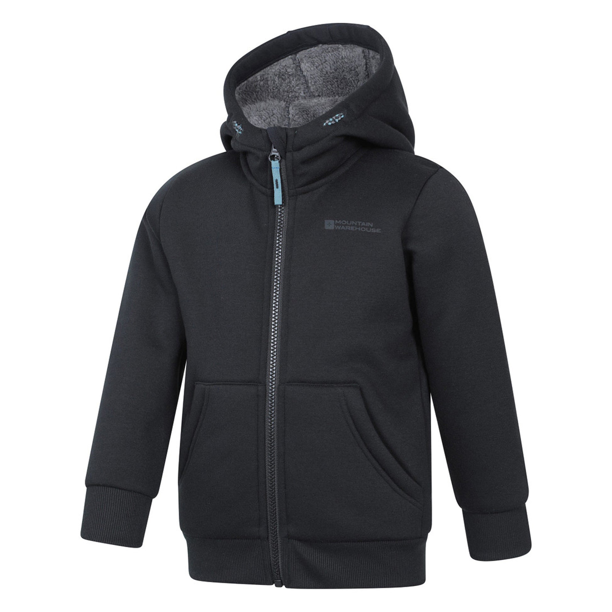 Black - Lifestyle - Mountain Warehouse Childrens-Kids Nordic II Full Zip Hoodie