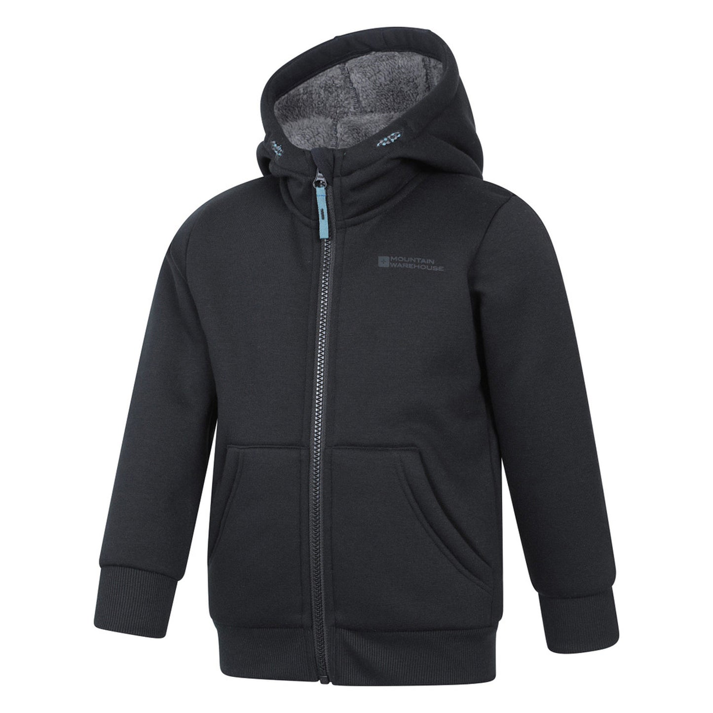 Black - Lifestyle - Mountain Warehouse Childrens-Kids Nordic II Full Zip Hoodie