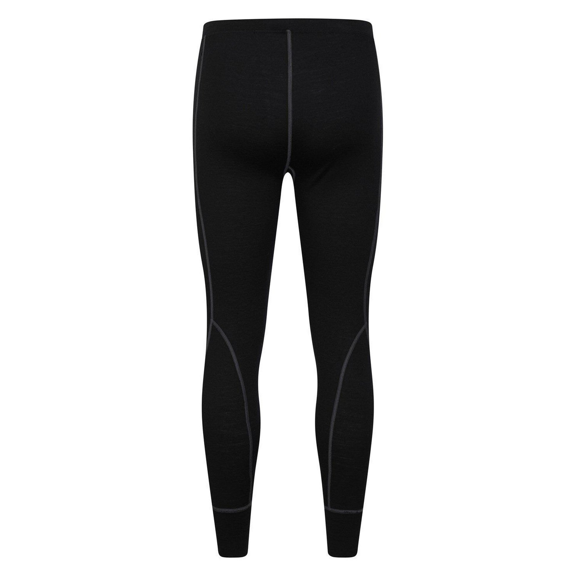 Black - Pack Shot - Mountain Warehouse Mens Asgard Merino Wool Base Layer Set
