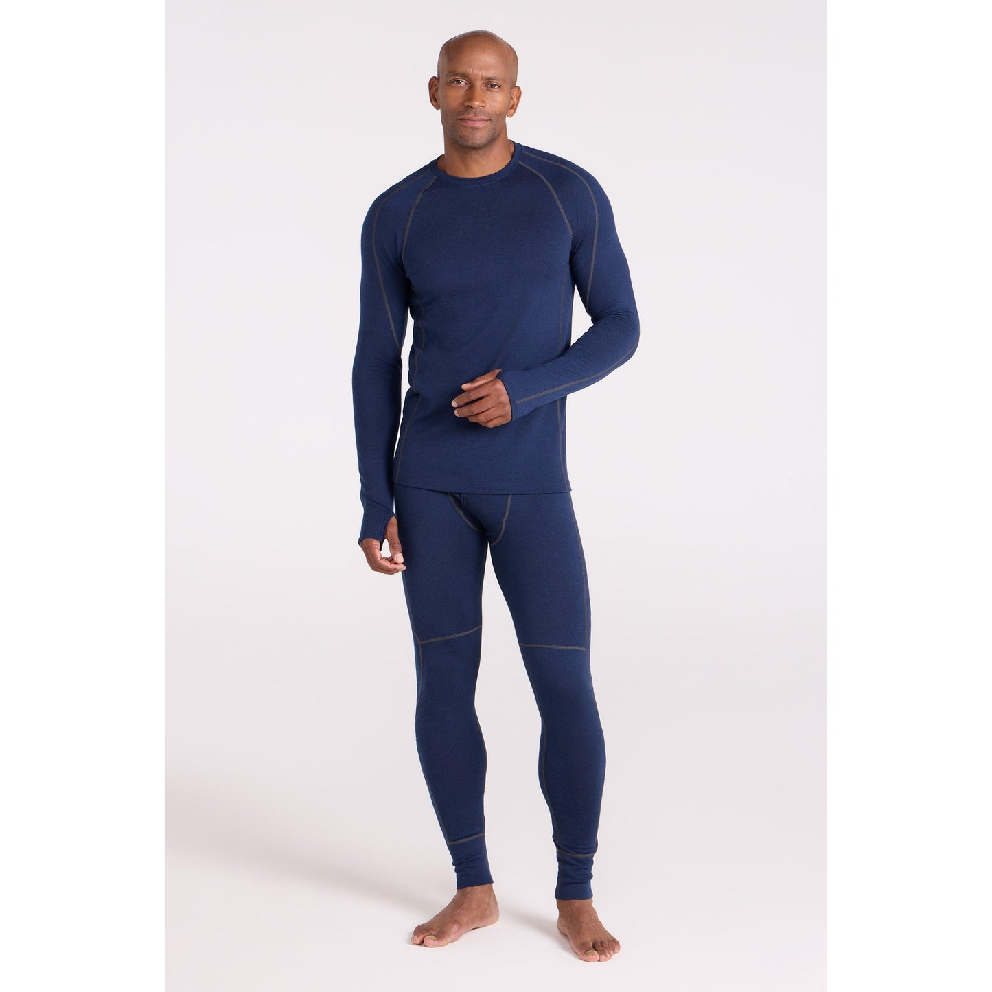 Dark Blue - Front - Mountain Warehouse Mens Asgard Merino Wool Base Layer Set