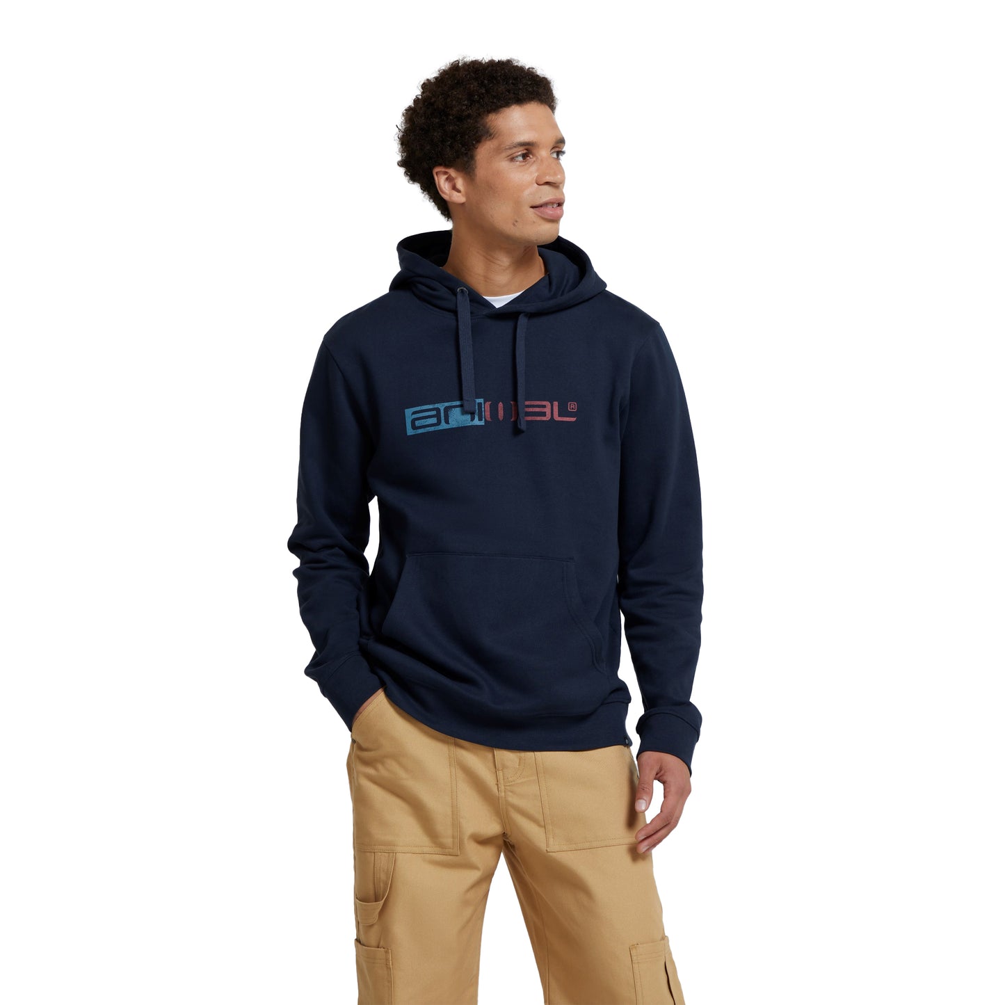 Navy - Side - Animal Mens River Organic Hoodie