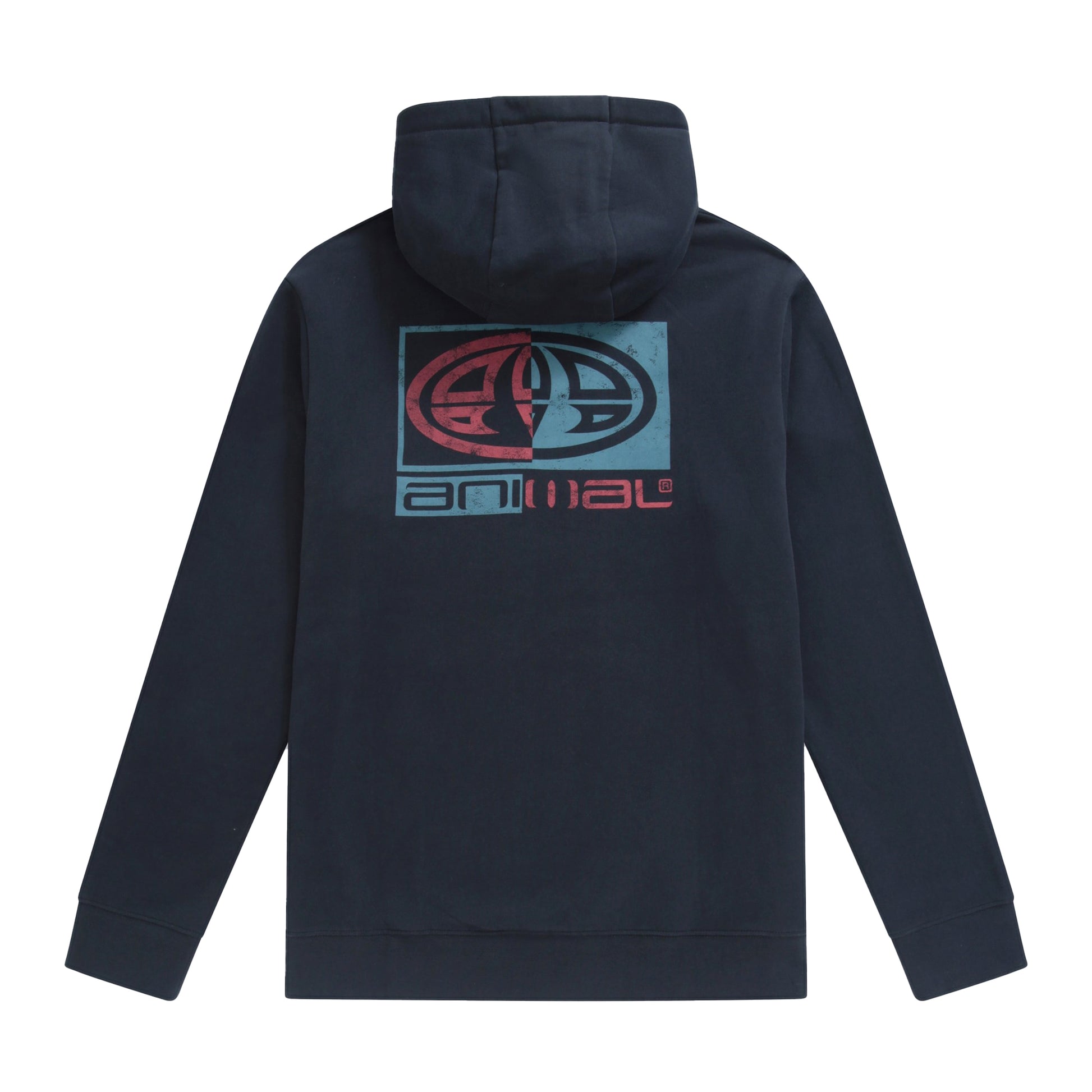 Navy - Back - Animal Mens River Organic Hoodie
