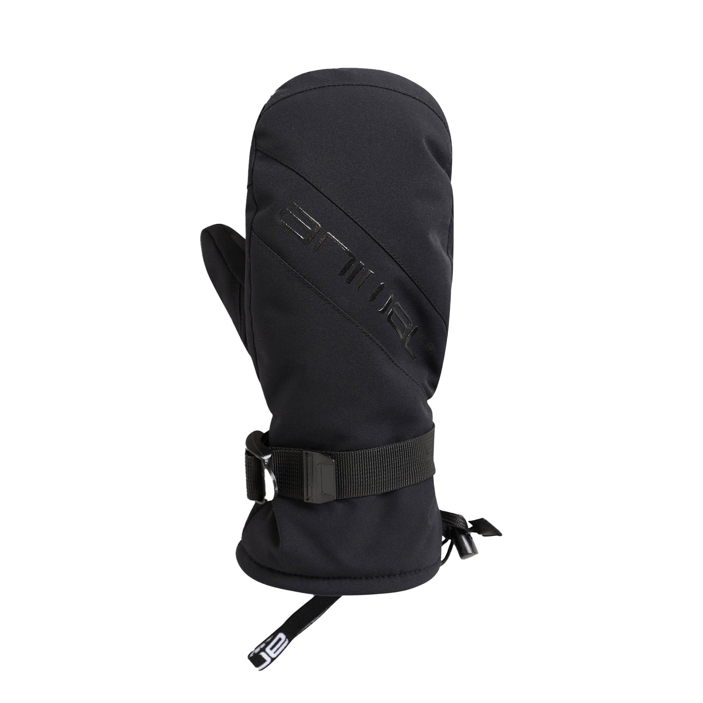 Jet Black - Front - Animal Womens-Ladies Track Ski Mittens