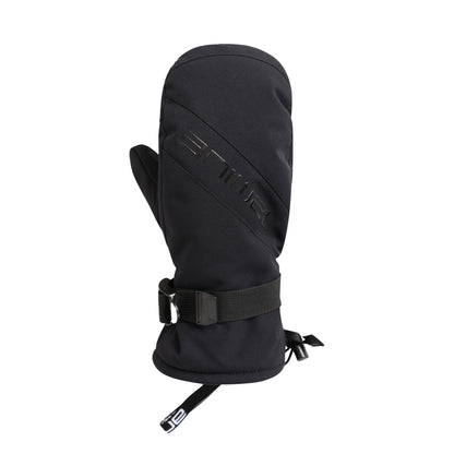Jet Black - Front - Animal Womens-Ladies Track Ski Mittens