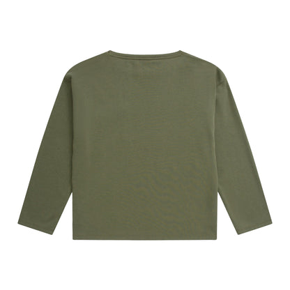 Khaki Green - Back - Animal Womens-Ladies Luna Organic Long-Sleeved Top