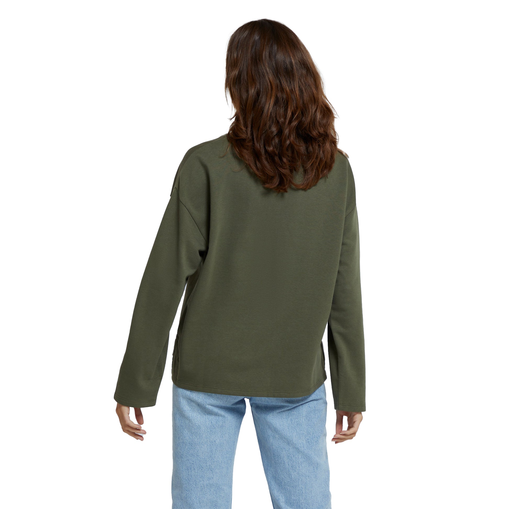 Khaki Green - Lifestyle - Animal Womens-Ladies Luna Organic Long-Sleeved Top