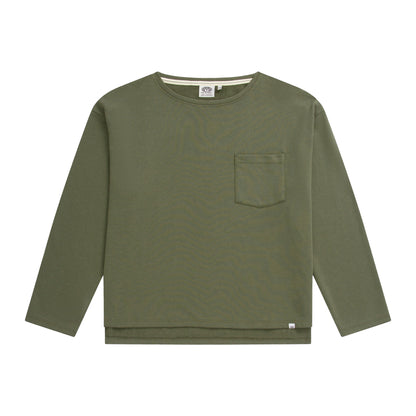 Khaki Green - Front - Animal Womens-Ladies Luna Organic Long-Sleeved Top