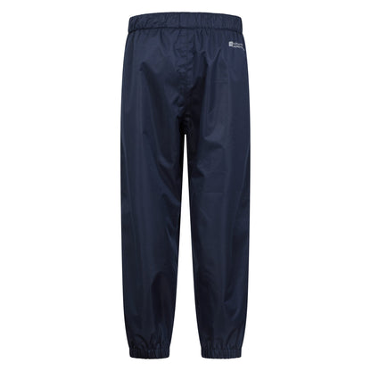 Navy - Back - Mountain Warehouse Childrens-Kids Gale Waterproof Over Trousers