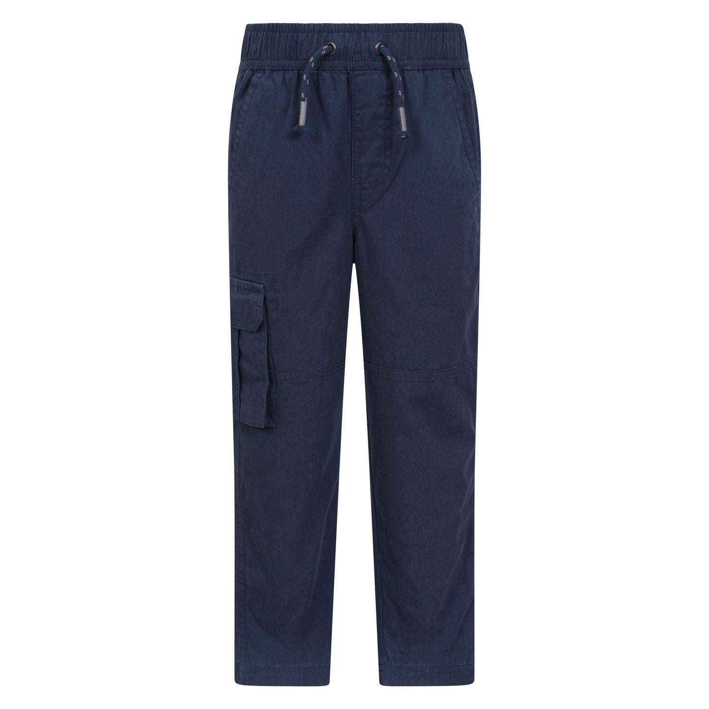 Navy - Front - Mountain Warehouse Childrens-Kids Jersey Lined Pull-On Cargo Trousers