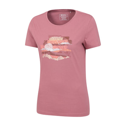 Dark Pink - Lifestyle - Mountain Warehouse Womens-Ladies Landscape Organic T-Shirt