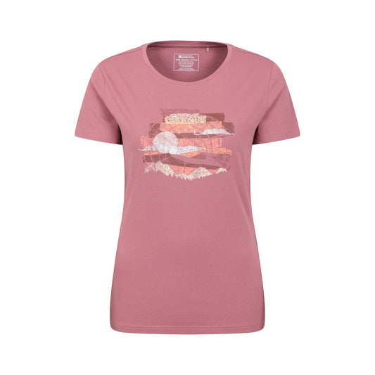 Dark Pink - Front - Mountain Warehouse Womens-Ladies Landscape Organic T-Shirt