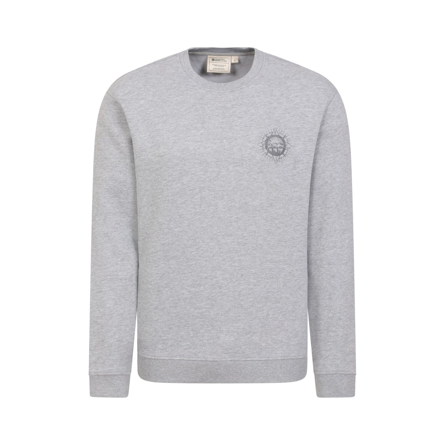 Light Grey - Front - Mountain Warehouse Mens Compass Crew Neck Sweatshirt