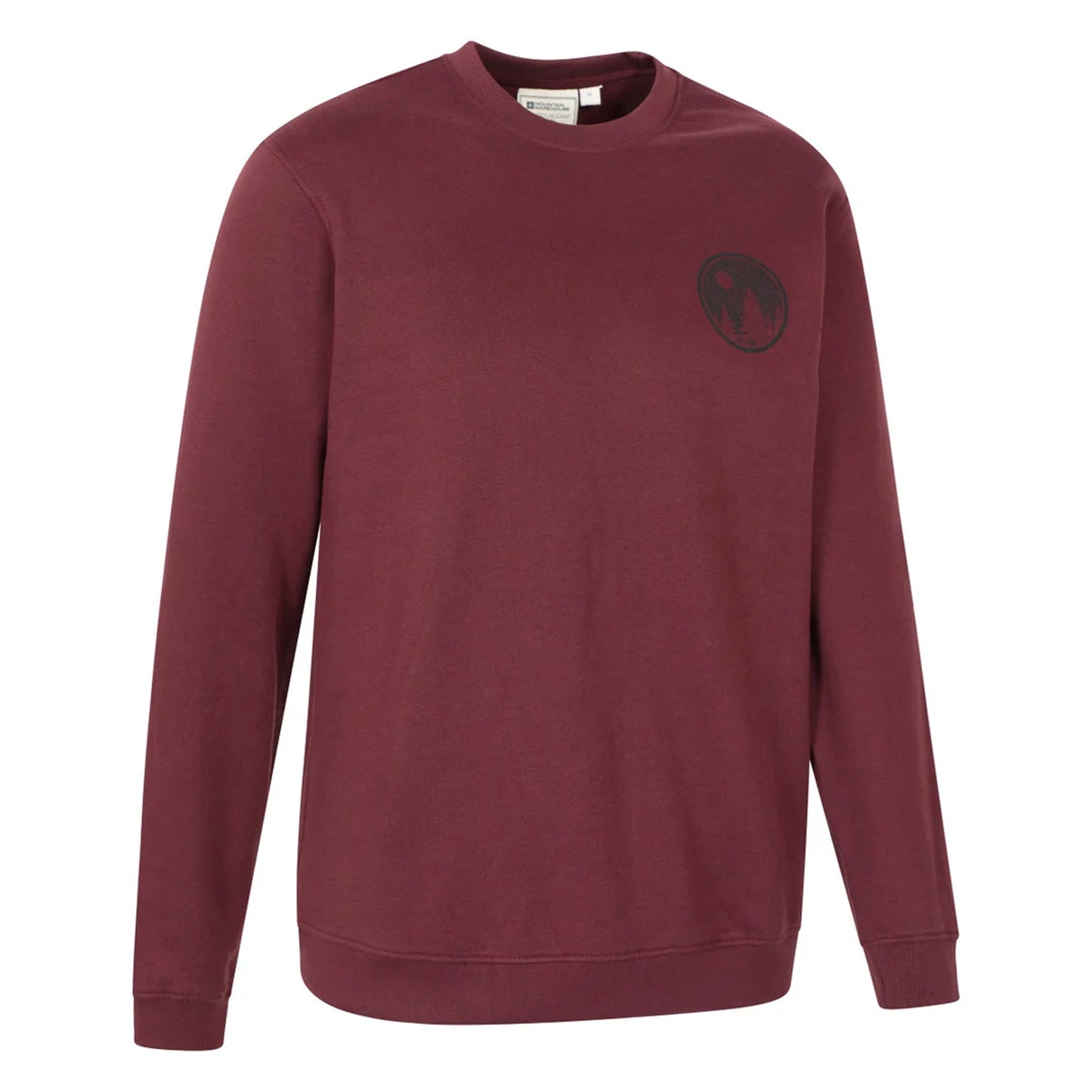 Burgundy - Front - Mountain Warehouse Mens Mountain Crew Neck Sweatshirt