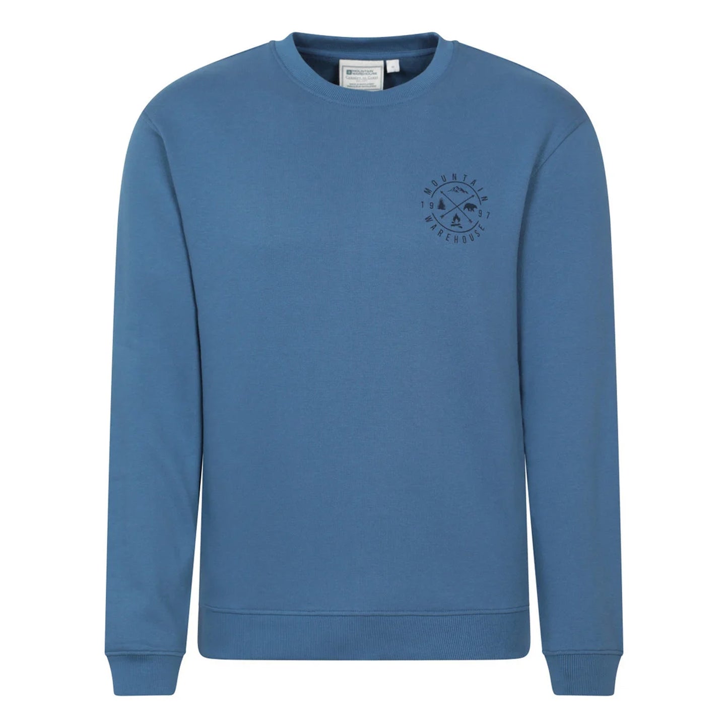 Light Beige - Front - Mountain Warehouse Mens Mountain Crew Neck Sweatshirt