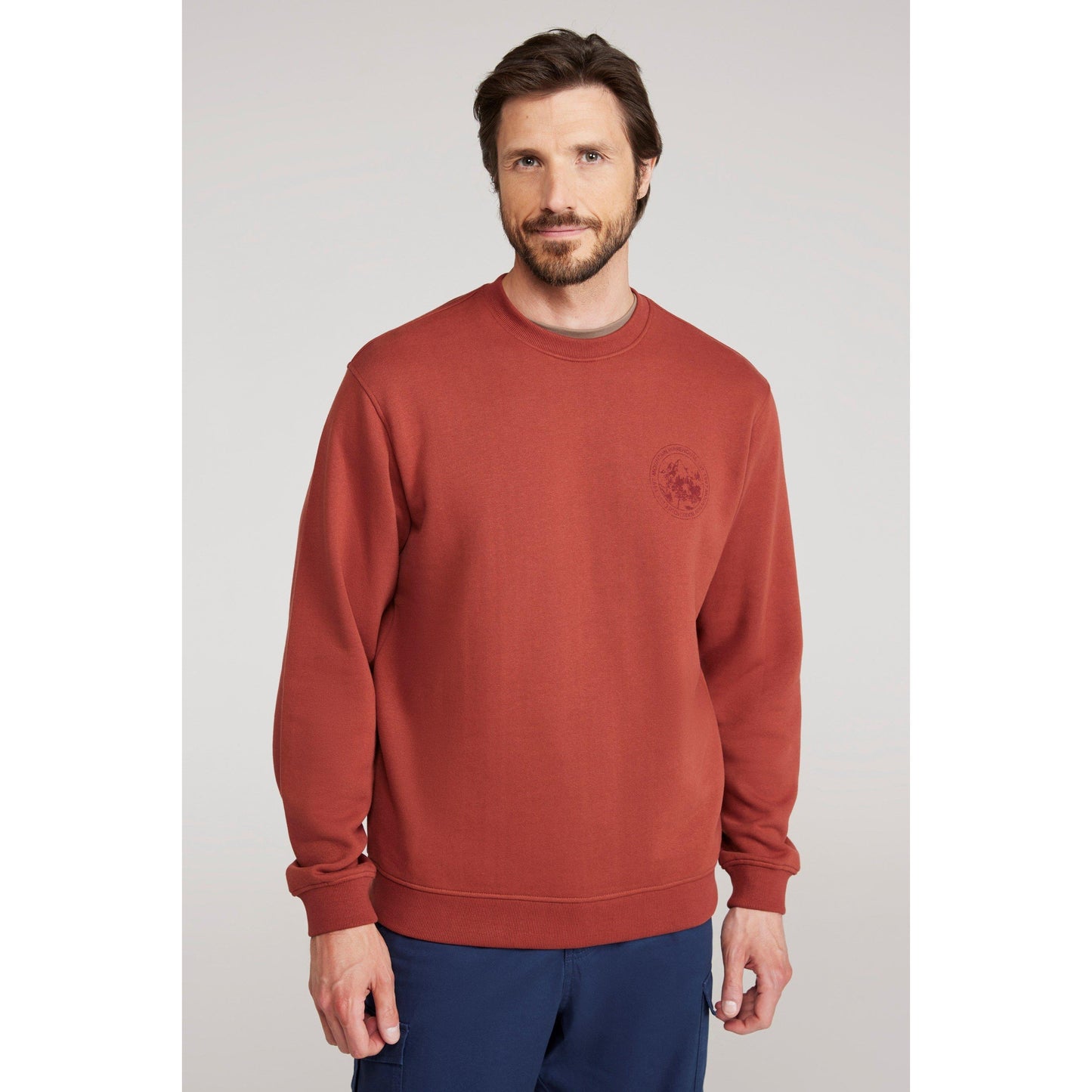 Rust - Front - Mountain Warehouse Mens Mountain Crew Neck Sweatshirt