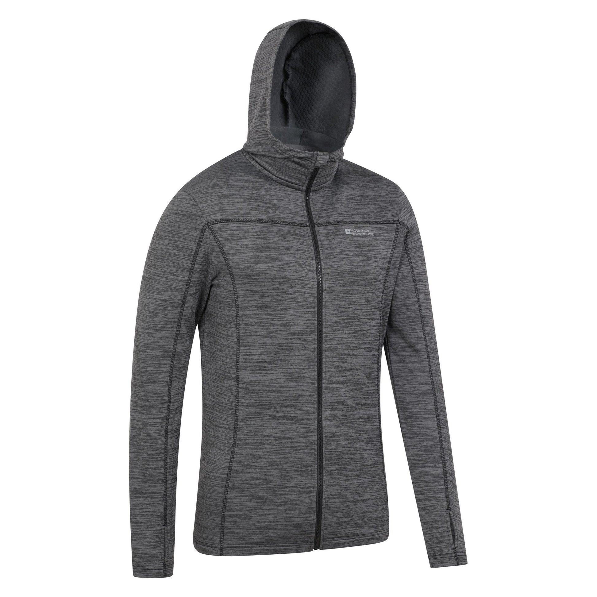 Dark Grey - Side - Mountain Warehouse Mens Finsbury Textured Hoodie