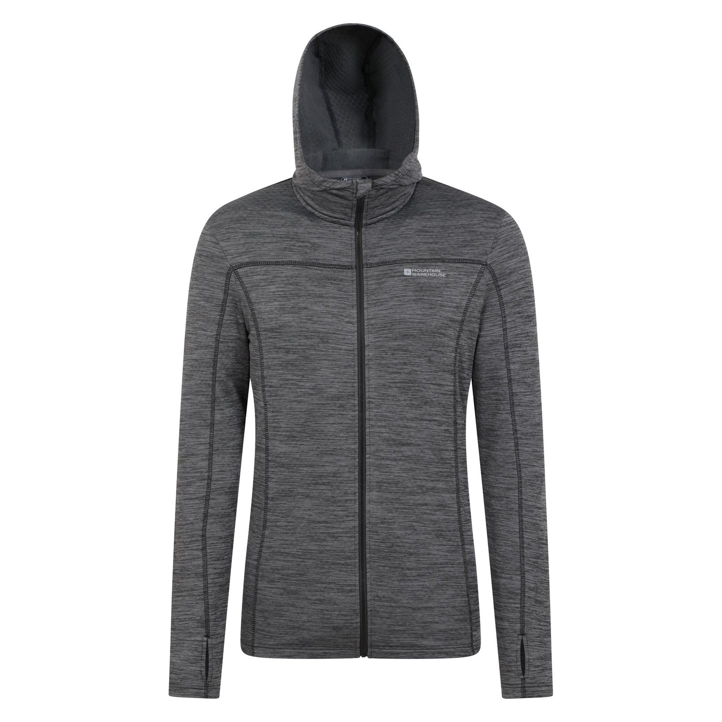 Dark Grey - Front - Mountain Warehouse Mens Finsbury Textured Hoodie