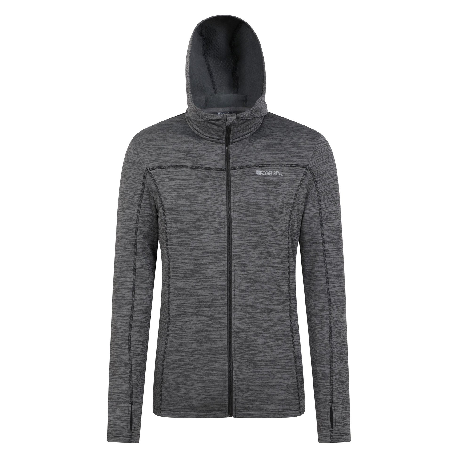 Dark Grey - Front - Mountain Warehouse Mens Finsbury Textured Hoodie