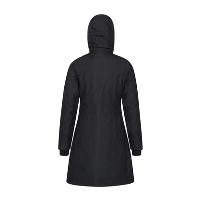 Black - Back - Mountain Warehouse Womens-Ladies Polar Down Long Length Hybrid Jacket