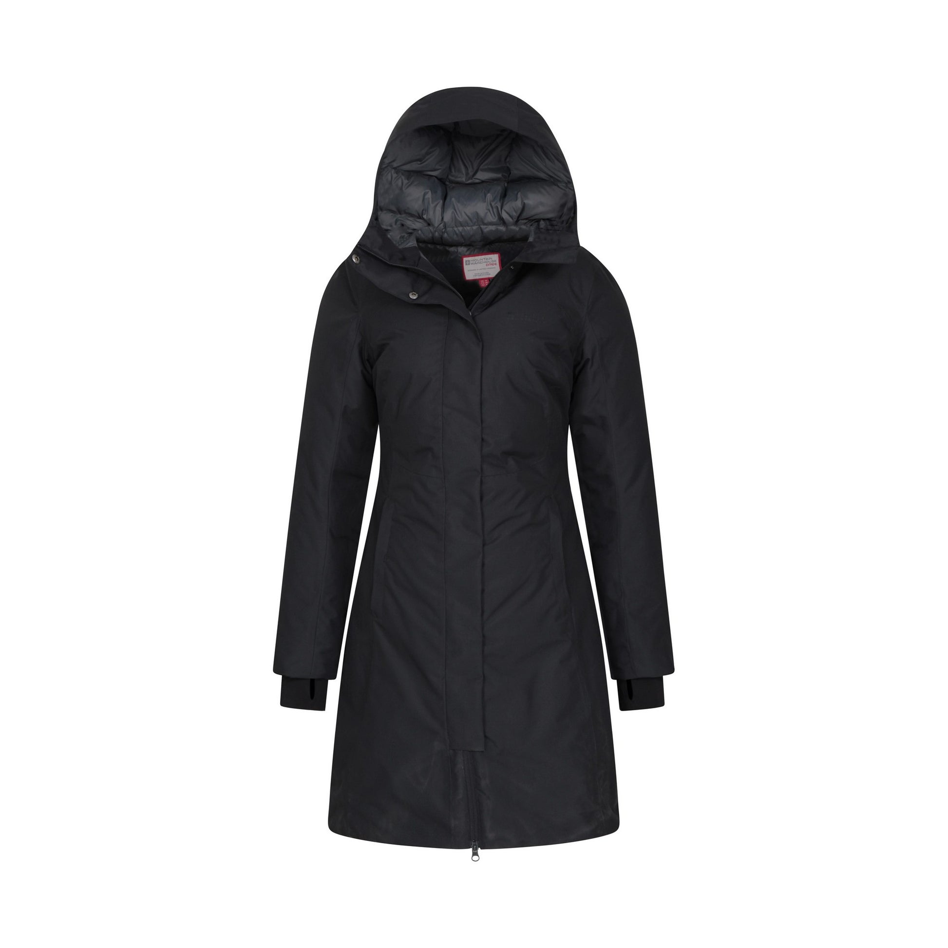 Black - Pack Shot - Mountain Warehouse Womens-Ladies Polar Down Long Length Hybrid Jacket