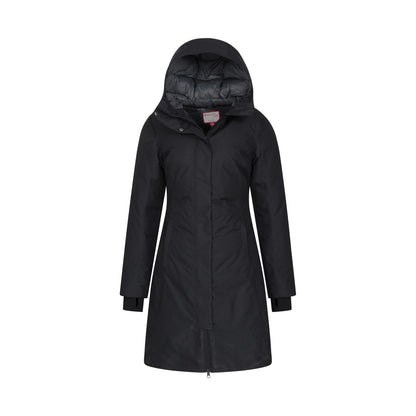 Black - Pack Shot - Mountain Warehouse Womens-Ladies Polar Down Long Length Hybrid Jacket