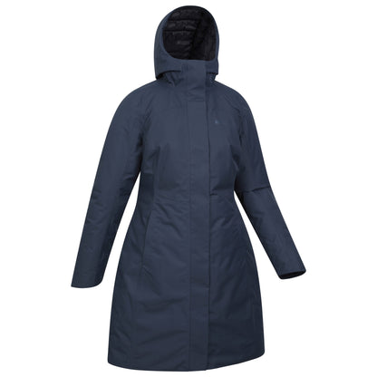 Blue - Side - Mountain Warehouse Womens-Ladies Polar Down Long Length Hybrid Jacket