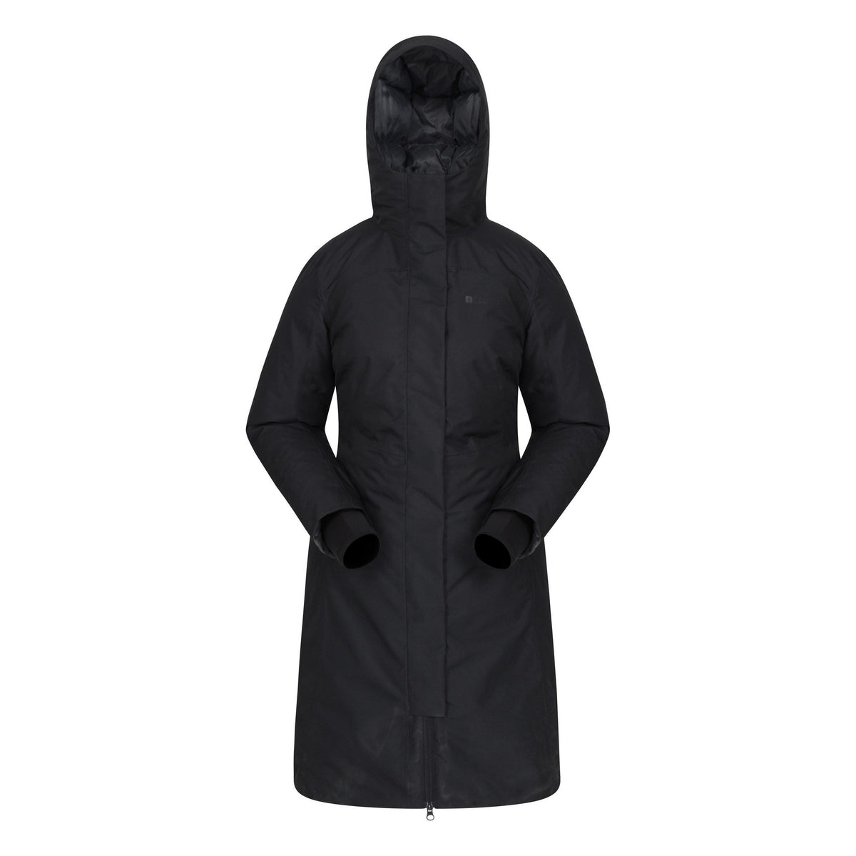 Black - Front - Mountain Warehouse Womens-Ladies Polar Down Long Length Hybrid Jacket