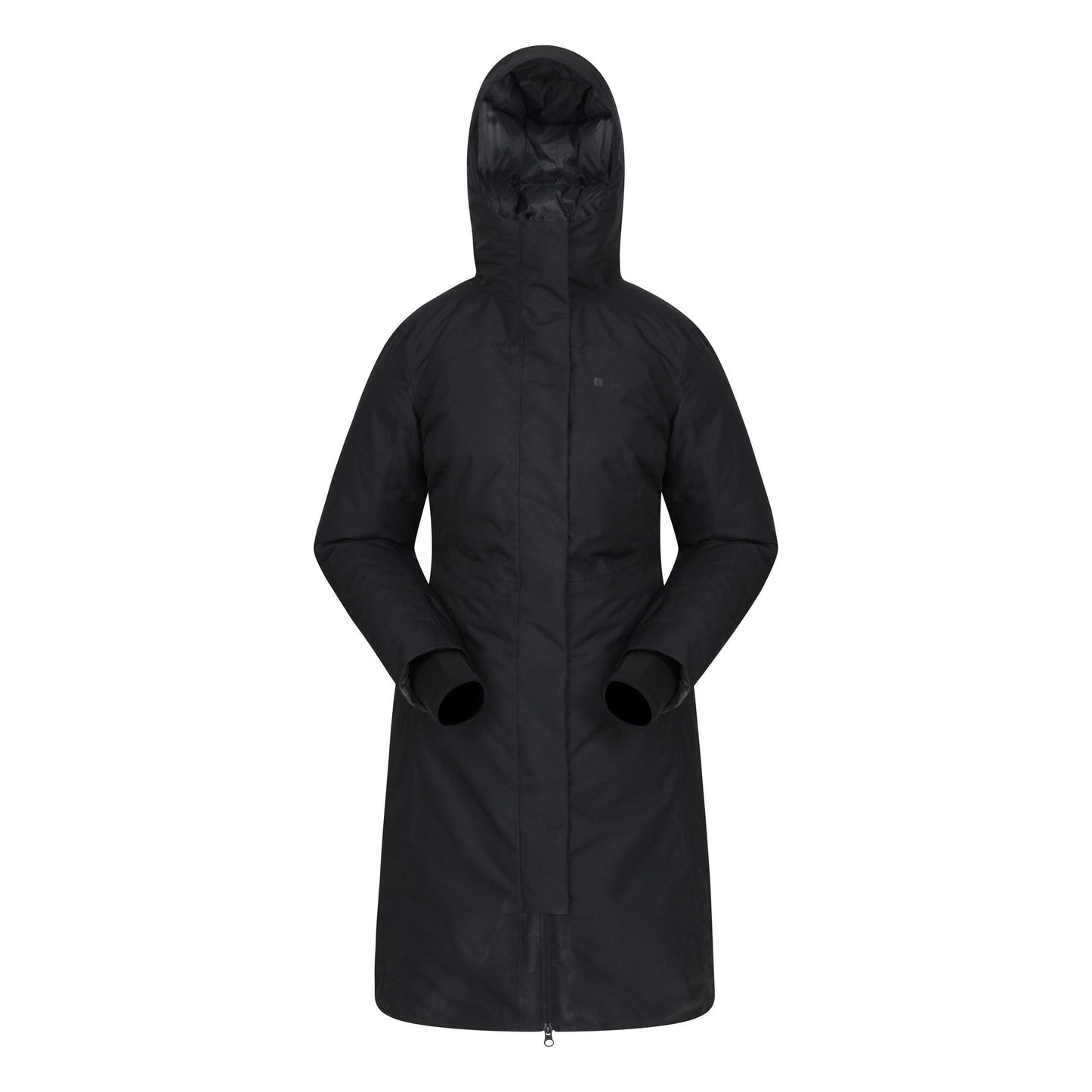 Black - Front - Mountain Warehouse Womens-Ladies Polar Down Long Length Hybrid Jacket