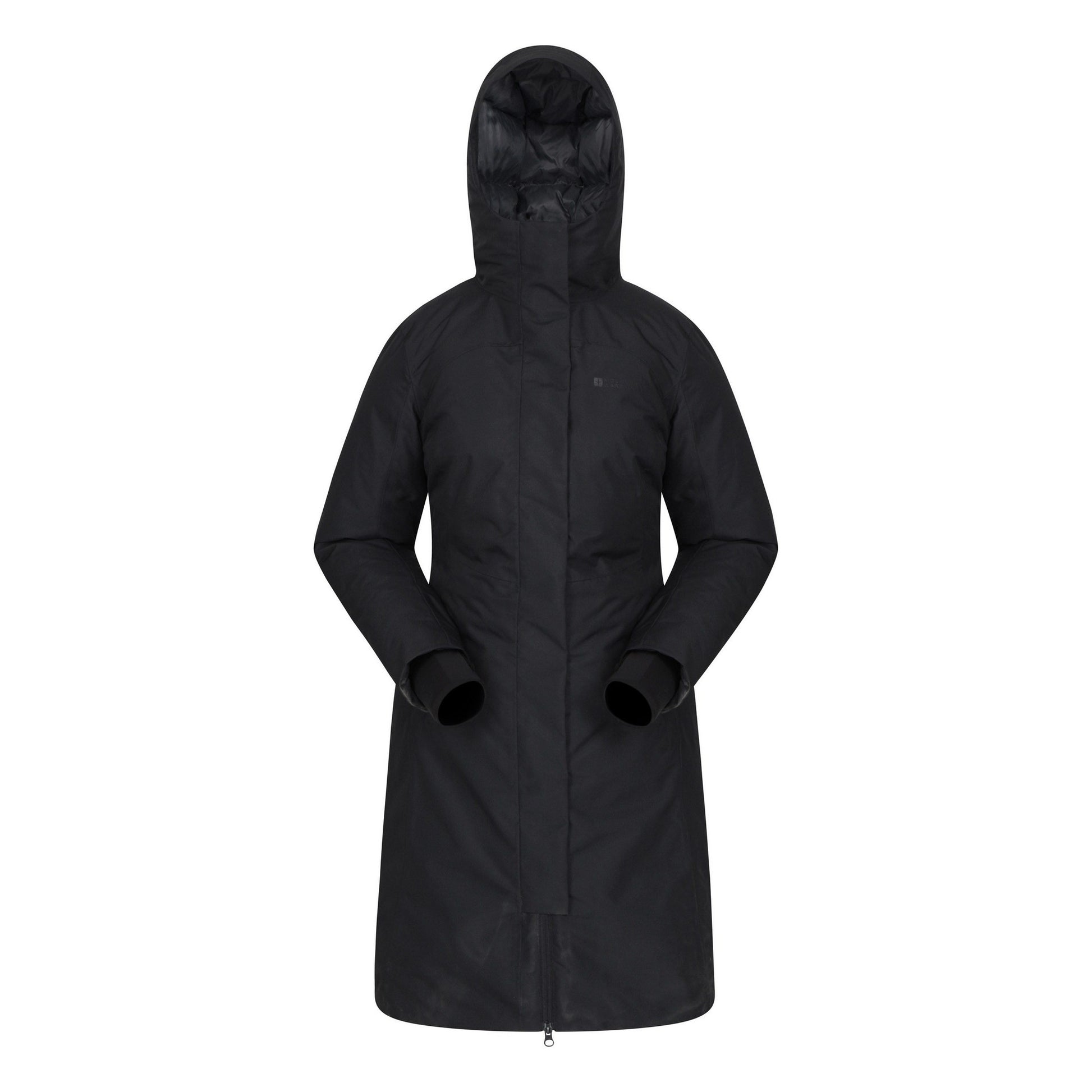 Black - Front - Mountain Warehouse Womens-Ladies Polar Down Long Length Hybrid Jacket