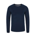 Navy - Front - Mountain Warehouse Mens Merino Wool Lightweight Long-Sleeved Base Layer Top