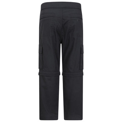 Black - Back - Mountain Warehouse Childrens-Kids Convertible Active Trousers