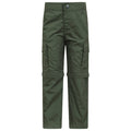 Khaki Green - Front - Mountain Warehouse Childrens-Kids Convertible Active Trousers