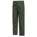 Khaki Green - Side - Mountain Warehouse Childrens-Kids Convertible Active Trousers