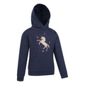 Navy - Side - Mountain Warehouse Childrens-Kids Unicorn Organic Hoodie