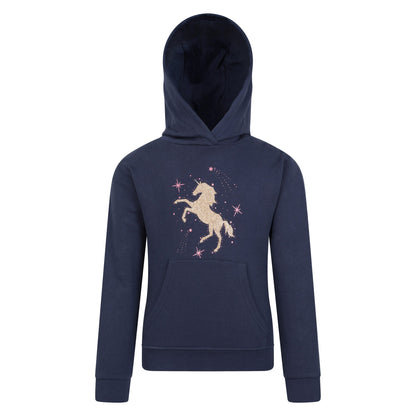 Navy - Front - Mountain Warehouse Childrens-Kids Unicorn Organic Hoodie