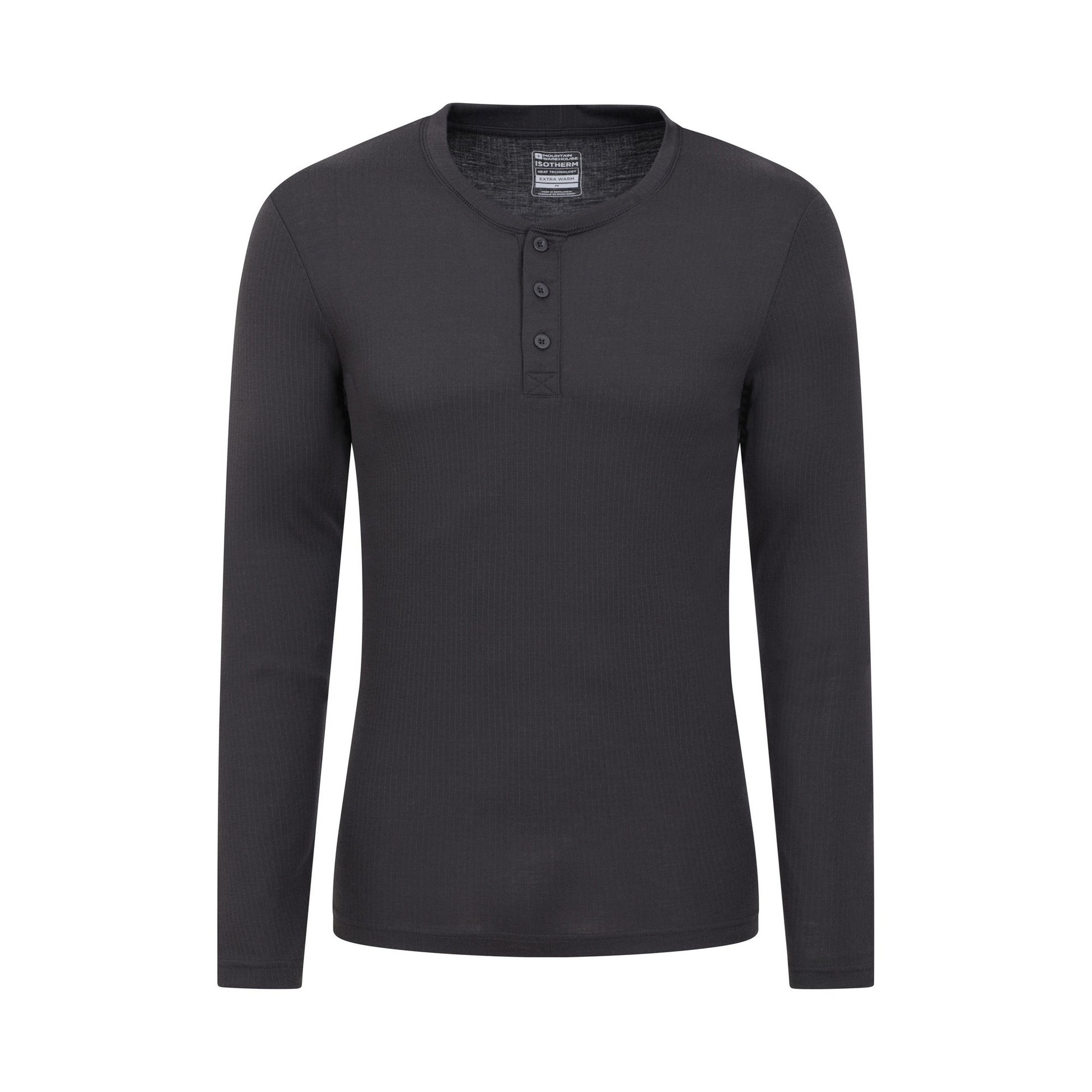 Charcoal - Front - Mountain Warehouse Mens Talus Henley Thermal Top