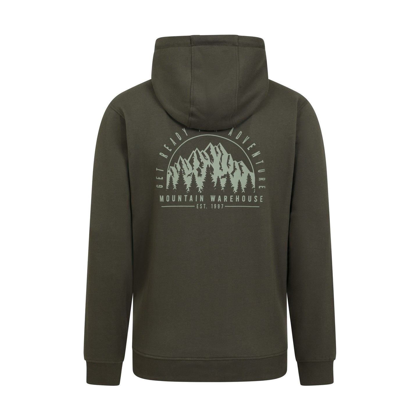 Khaki Green - Back - Mountain Warehouse Mens Adventure Full Zip Hoodie