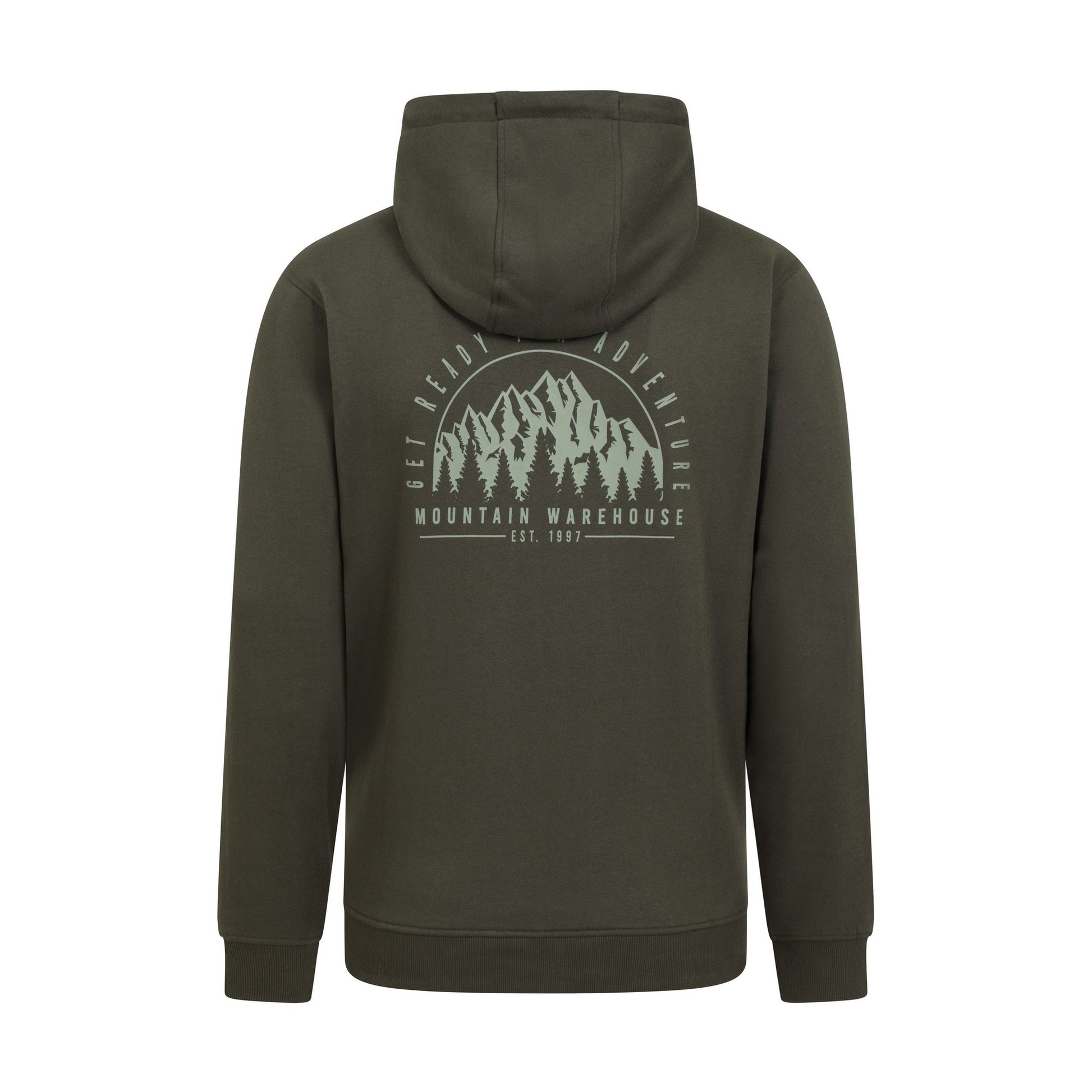 Khaki Green - Back - Mountain Warehouse Mens Adventure Full Zip Hoodie