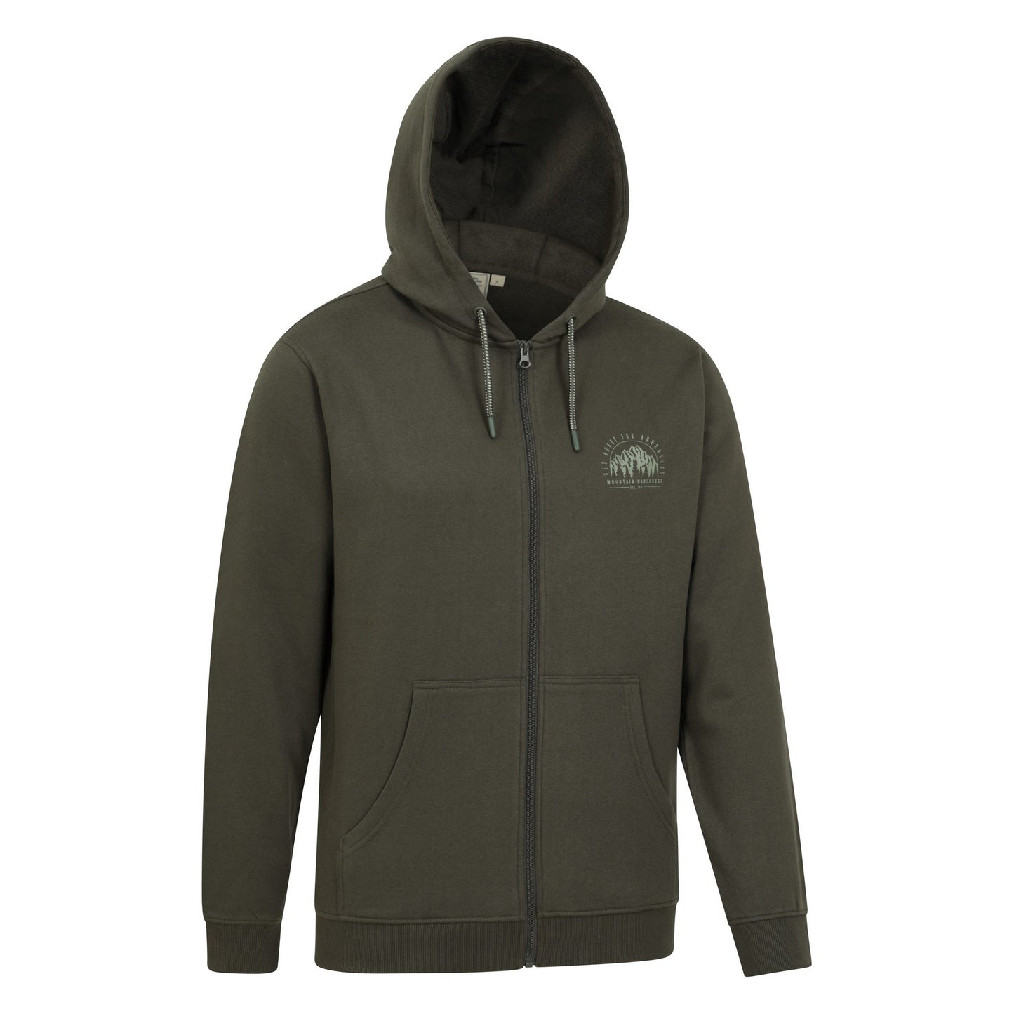 Khaki Green - Lifestyle - Mountain Warehouse Mens Adventure Full Zip Hoodie