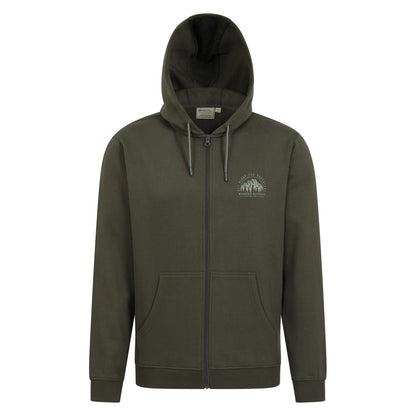 Khaki Green - Front - Mountain Warehouse Mens Adventure Full Zip Hoodie