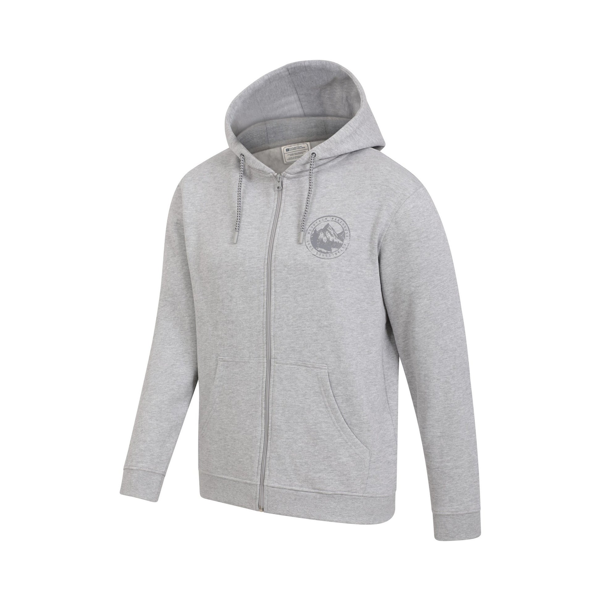 Grey - Back - Mountain Warehouse Mens Mountain Full Zip Hoodie