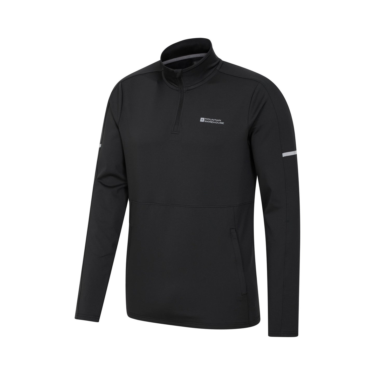 Black - Back - Mountain Warehouse Mens Core Recycled Half Zip Midlayer