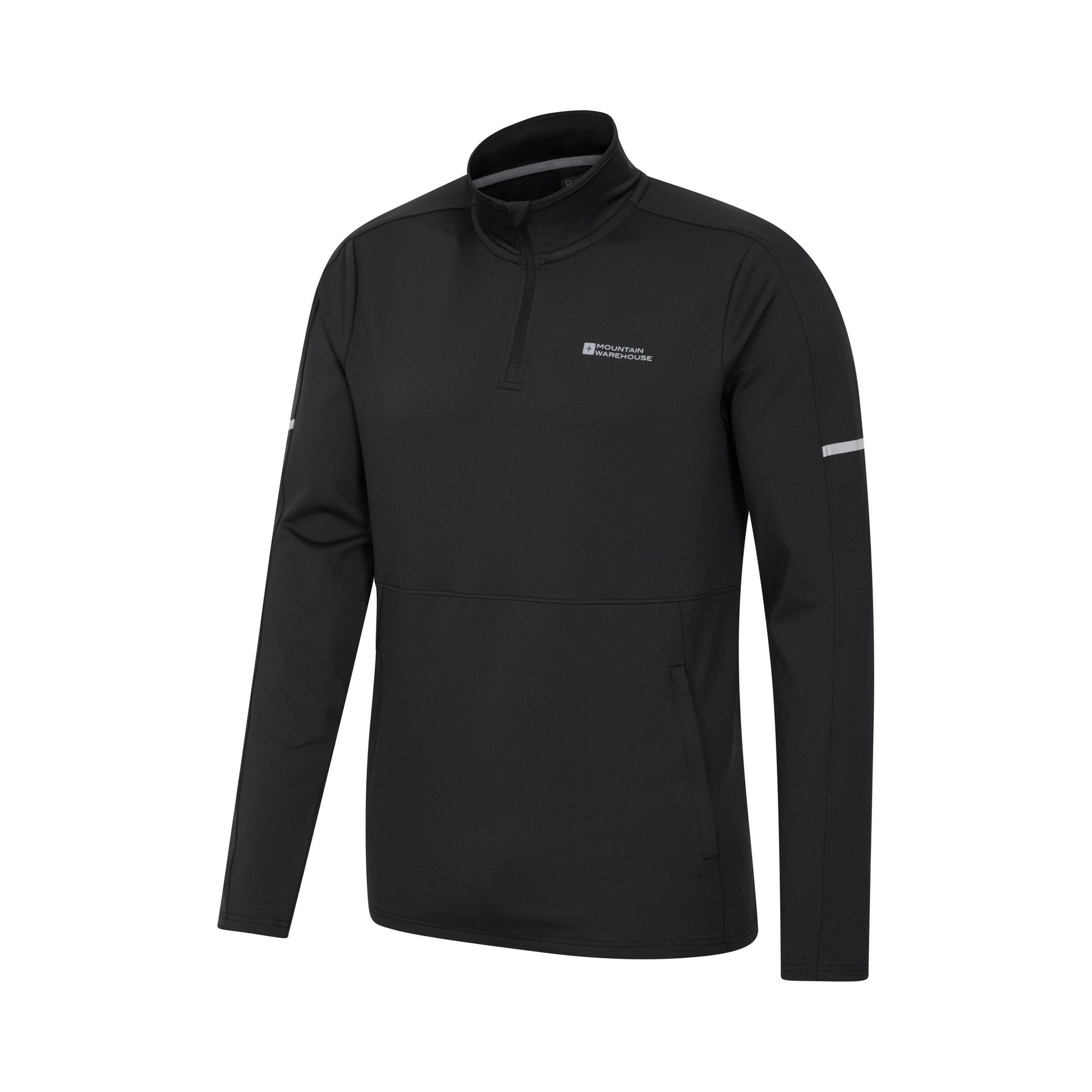 Black - Back - Mountain Warehouse Mens Core Recycled Half Zip Midlayer
