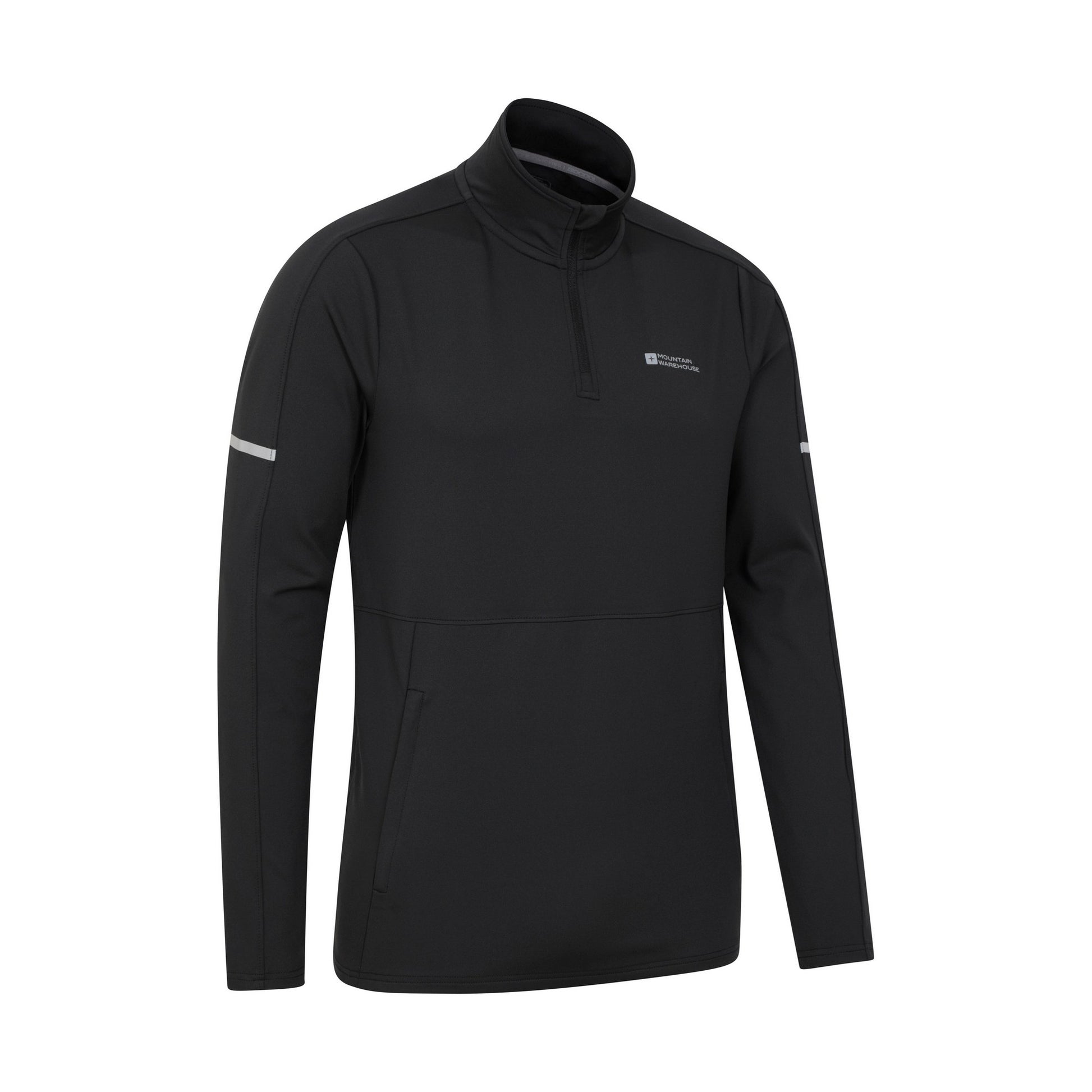 Black - Side - Mountain Warehouse Mens Core Recycled Half Zip Midlayer