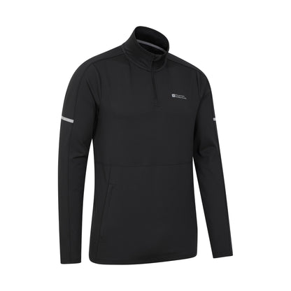 Black - Side - Mountain Warehouse Mens Core Recycled Half Zip Midlayer