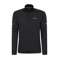 Black - Front - Mountain Warehouse Mens Core Recycled Half Zip Midlayer