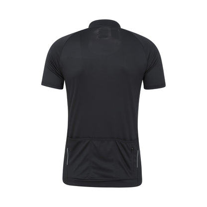 Jet Black - Back - Mountain Warehouse Mens Roubaix Full Zip Cycling Top