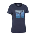 Navy - Side - Mountain Warehouse Womens-Ladies Whale Tail Organic T-Shirt