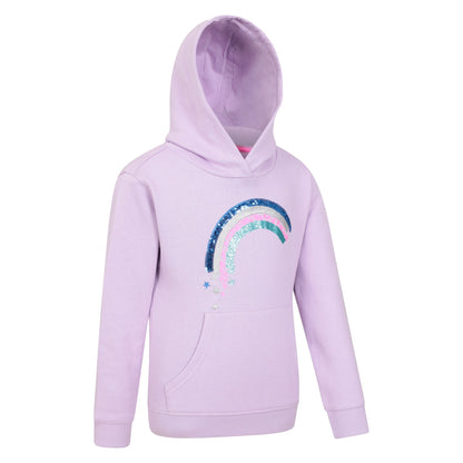 Lilac - Side - Mountain Warehouse Childrens-Kids Rainbow Sequins Hoodie