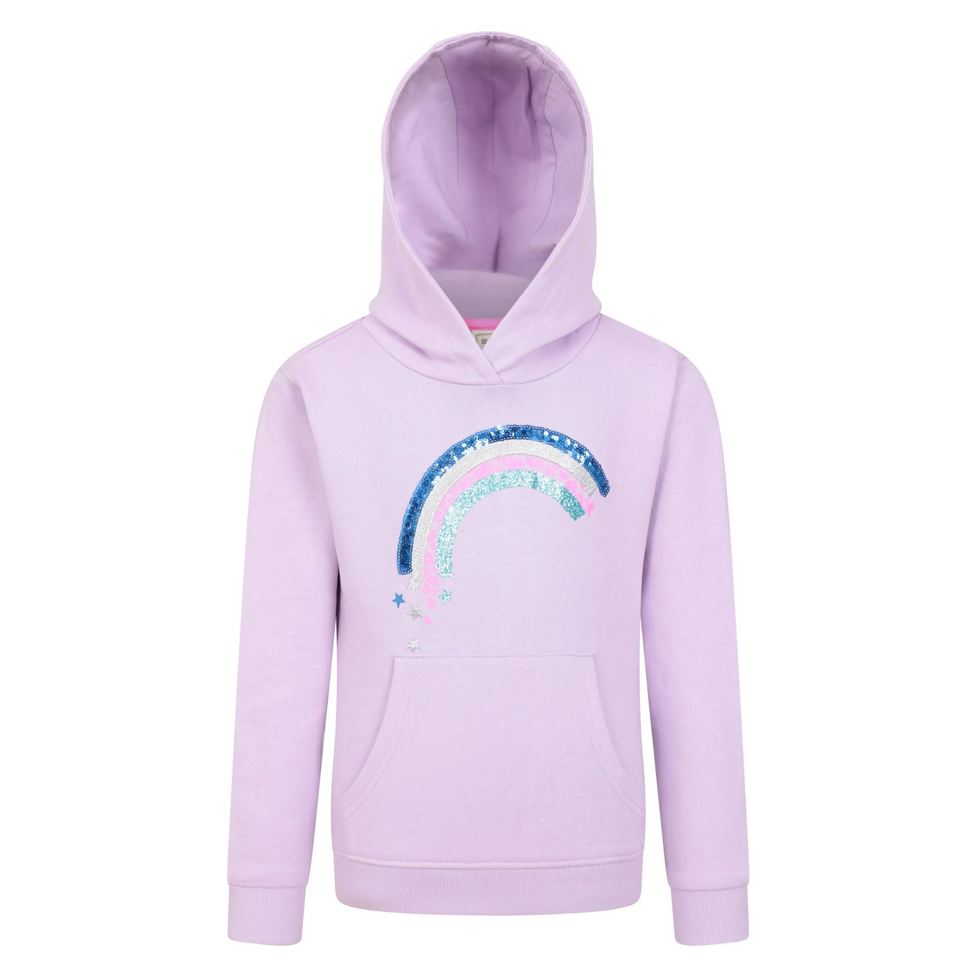 Lilac - Front - Mountain Warehouse Childrens-Kids Rainbow Sequins Hoodie